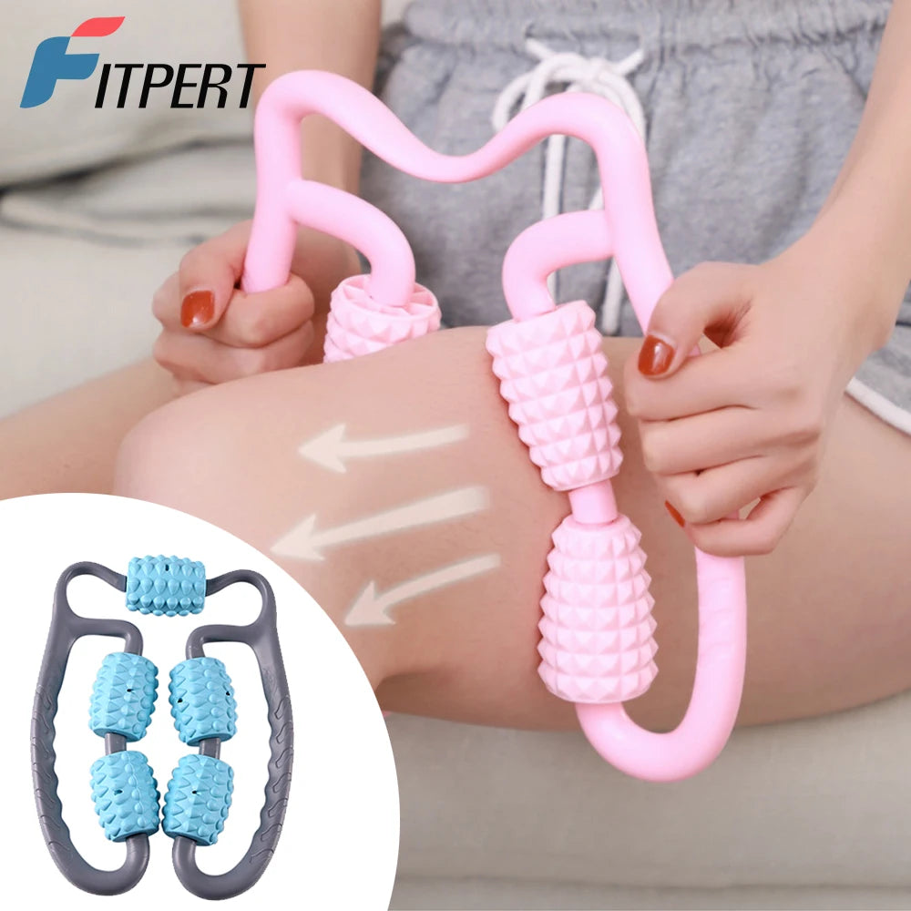 "360° Dual-Angle Deep Tissue Muscle Massage Roller – Manual Foam Massager for Legs, Neck, Arms, and Waist"